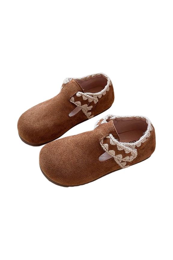 Boys Sneakers Leather Hook And Loop Casual Sneakers Autumn Retro Comfortable Solid Color Soft Flat Non- Shoes Casual Sneakers For Little Kids,Yellow,7-8 Years