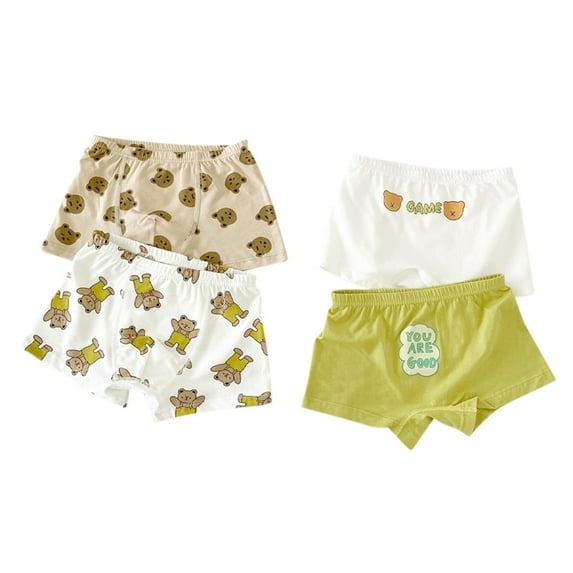 Wuxian Children Kids Underwear Toddler Panties Cotton Boyshort Soft Boy Pants Kids Boxer Briefs Kids Underwear,Khaki,5-6 Years