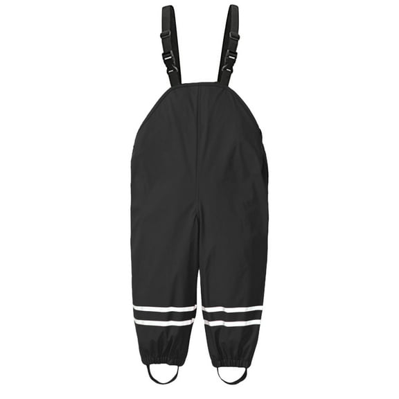 Wuxian Children Rain Suit Mud Trousers Rain Dungarees Unlined Wind And Waterproof Rain Trousers Rain Clothing Raincoat,Black,3-4 Years