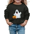 thumbnail image 1 of Wuxian Children'S Boys Girls Halloween Sweatshirt Pullover Funny Ghost Pumpkin Graphic Print Top Shirt Crewneck Long Sleeve Casual Loose Tops,Black,7-8 Years, 1 of 4