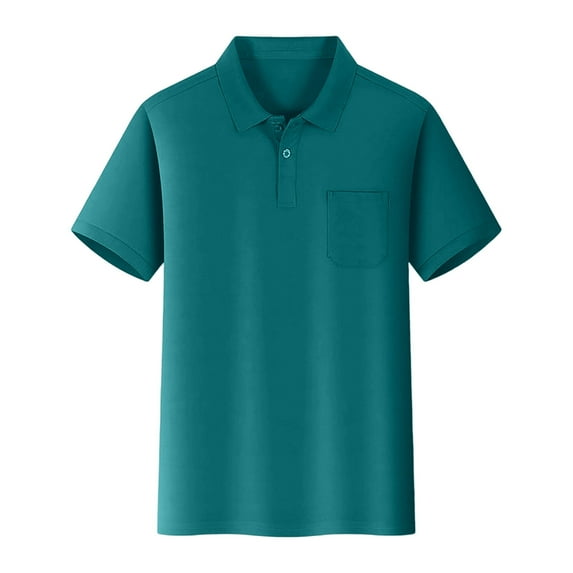 Wuxian Childrens Tops uniform Short Sleeve Polo Shirt With Button Closure Solid Color Comfortable Soft Pique Fabric Tshirt