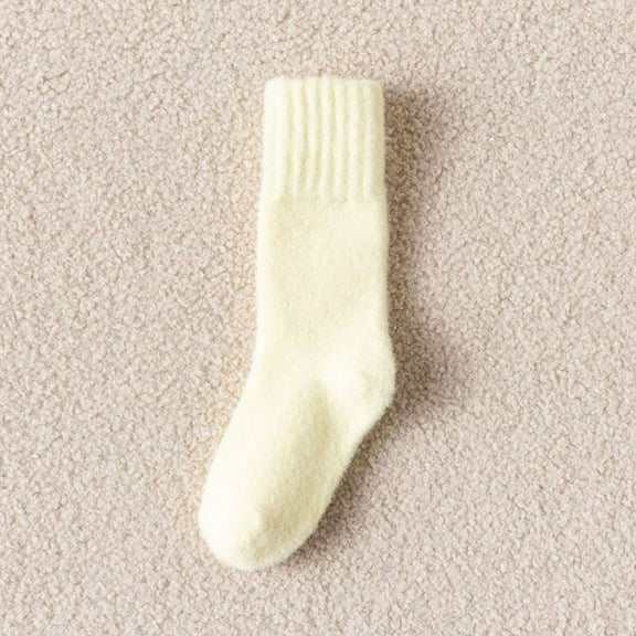 Wuxian Cozy Socks For Women Girls Solid Fashionable Fuzzy Thick Warm Comfortable Stocking Soft Cozy Crew Socks Fuzzy Socks,Yellow,S