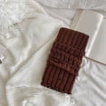 thumbnail image 1 of Wuxian Cozy Socks Leg Warmers Solid Knitted Zipper Over The Knee Stocking Bow Soft Stretchy Thigh Knee High Socks Fuzzy Socks,Brown,One Size, 1 of 3