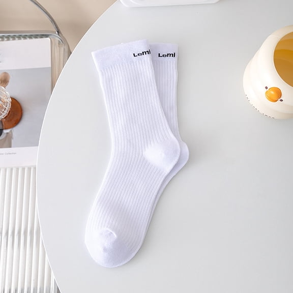 Wuxian Cozy Socks Solid Knee High Scrunch Socks Loose Fit Relaxed Women Thigh High Boot Stocking Soft Crew Socks Breathable Lightweight Footwear,White,One Size