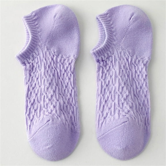 Wuxian Cozy Socks For Women Solid Color No Show Low Cut Boat Socks Non- Concealed Sports Casual Solid Color Casual Breathable Socks,Purple,One Size