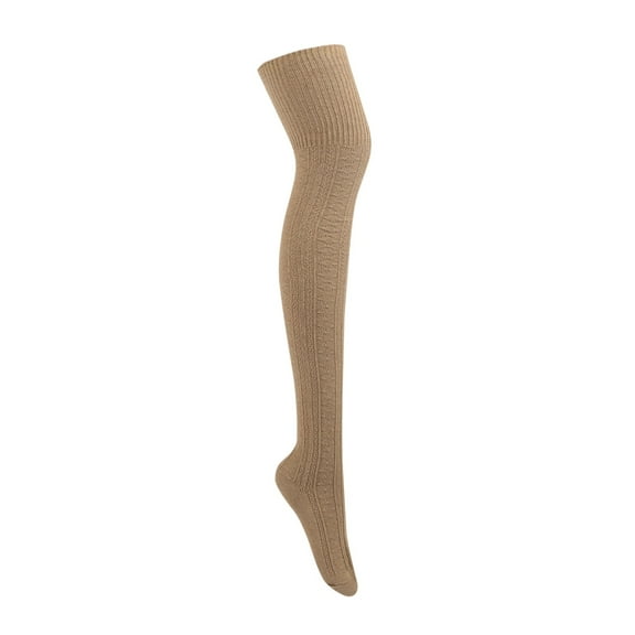 Wuxian Cozy Socks For Women Thickened Fuzzy Lined Velvet Opaque Tights Over The Knee Stockings Soft Warm Winter Pantyhose Reinforced Toe Leggings Casual Breathable Socks,Khaki,One Size