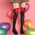 thumbnail image 1 of Wuxian Cute Socks Heart Prints Cuet Bow Over The Knee Socks Girls Day Valentine'S Party Stocking Casual Breathable Socks,E,One Size, 1 of 3