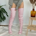thumbnail image 1 of Wuxian Cute Socks Knitted Over The Knee Stocking Thigh High Long Socks Warm Stylish Festival Leggings Casual Breathable Socks,Red,One Size, 1 of 3