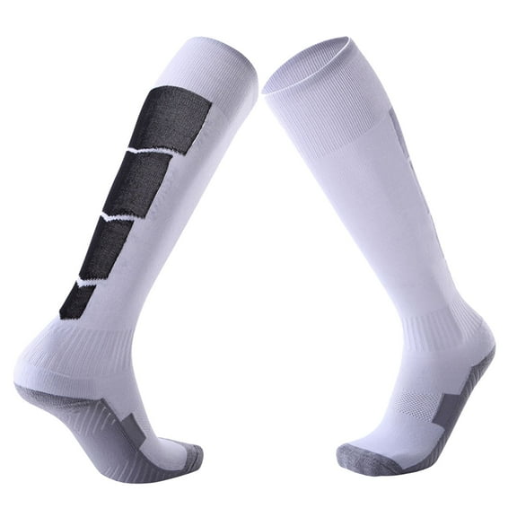 Wuxian Cute Socks Men Tall Socks Color Block Soft Football Basketball Sports Stockings Casual Knee High Socks Breathable Lightweight Footwear,White,One Size