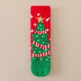 thumbnail image 1 of Wuxian Cute Socks Thick Fuzzy Lined Cute Pattern Striped Print Crew Socks Grip Cozy Comfort Plush Winter Warmth Slipper Socks Comfy Dailywear,Green1,One Size, 1 of 3
