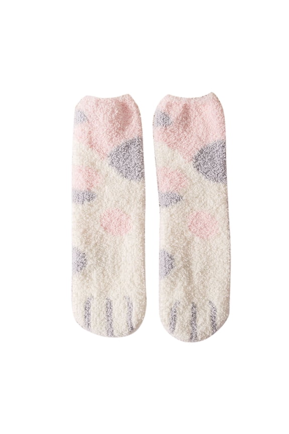 Fluffy Socks Thick Fuzzy Winter Warm Crew Socks Animal Print Pattern Lady Cute Comfortable Soft Boot Socks Sleep Comfy Dailywear,Multicolor,One Size