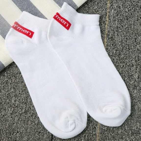 Wuxian Funny Socks Fashion Striped Leisure Ankle Socks Athletic Running Hiking Sport Low Cut Soft Sweat Absorbing Breathable Lightweight Footwear,White,One Size