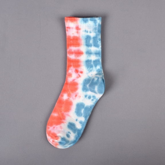 Wuxian Funny Socks Stylish Tie Dye Funny Cute Print Crew Socks Colored Fashion Soft Leisure Stockings Fuzzy Socks,Dark Blue,One Size