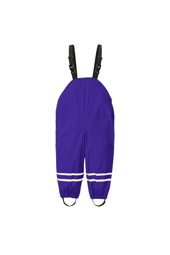 Girls Baby Rain Suit Mud Trousers Rain Dungarees Unlined Wind And Waterproof Rain Trousers Rain Clothing Waterproof Coverall,Purple,104/M