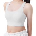 thumbnail image 1 of Wuxian Girls Bras Crop Top Bra Seamless Sports Bra Training Bras Wireless Light Padded Bralette Lightweight Seamless Kids Bra,White, 1 of 5