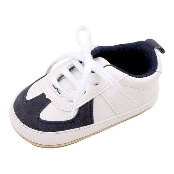 Wuxian Girls Shoes Classic Lace Up First Walking Sneakers Soft Sole Infant Baby Shoes Lightweight Non Slip Casual Shoes,Blue,9-11M