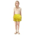 thumbnail image 1 of Wuxian Girls Short Tutu Skirt Tiered Sparkly Sequins Skirts Elastic Waist Mesh Princess Carnival Fashion Dancewear,Gold,2-8Years, 1 of 4