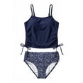 thumbnail image 1 of Wuxian Girls Toddler 2 Piece Tankini Swimsuits V-Neck Solid Color Ruched Tank Tops And Floral Print Bottoms Swimwear Adjustable Straps Sun For Youth Cozy Bathing Suit,15-16 Years, 1 of 6