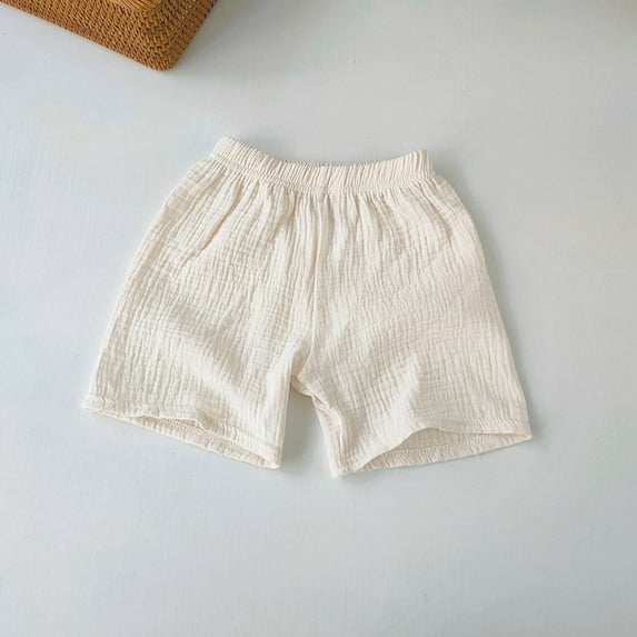 Wuxian Girls Toddler Plaid Shorts Casual Ruffles Classic Elastic Waist Athletic Wide Leg Bottoms Breathable Loose Fit Summer Beach Outdoor Cute Bottom Short Pants,Beige,18-24 Months