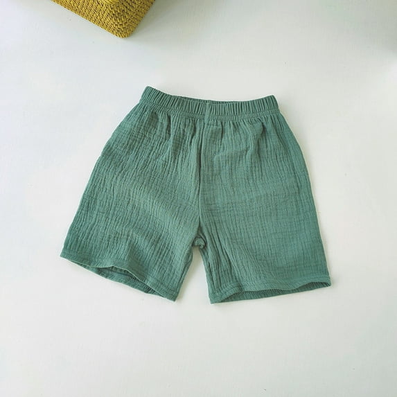 Wuxian Girls Toddler Plaid Shorts Casual Ruffles Classic Elastic Waist Athletic Wide Leg Bottoms Breathable Loose Fit Summer Beach Outdoor Cute Bottom Short Pants,Green,18-24 Months