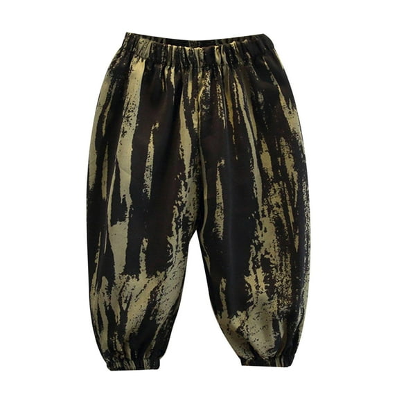 Wuxian Girls Wide Leg Sweatpants Spring Summer Thin Joggers Wide Leg Trousers Tie Dye Loose Elastic Breathable Ankle-Tied Pants Casual Soft Dailywear,Army Green,18-24 Months