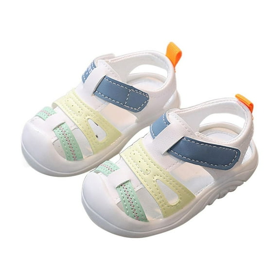 Wuxian Kid Girls Sandals Infant Closed-Toe Sandals Summer Sport Lightweight Soft Soled Espadrilles,White,18-24 Months