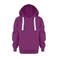 thumbnail image 1 of Wuxian Kids Baby Boy Girl Sweatshirts Kids Fashion Fall Winter Comfort Solid Color Hooded Hoodie Top Long Sleeve Girls Kids Boys Coat Sweatshirt Pullover,Purple,5-6 Years, 1 of 8