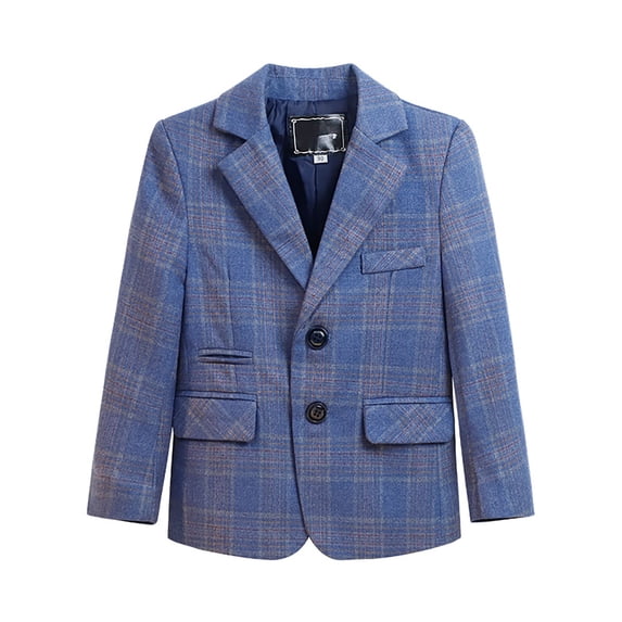 Wuxian Kids Coat Blazer Two Button Suit Jacket Elegant Lapel Collar Solid Color Front Pocket Blazers Slim Fit Lightweight Sport Outerwear,M,12-13 Years