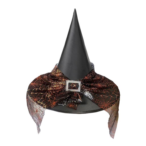 Wuxian Kids Halloween Sun Hats Lace Mesh Star Kids Witch Hat Girls Lace Witch's Hat For Kids Youth Teens Decorations Cap