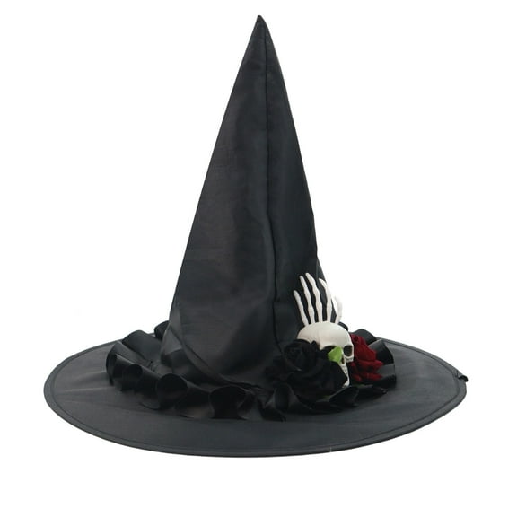 Wuxian Kids Halloween Sun Hats Lace Star Kids Witch Hat Girls Lace Witch's Hat For Kids Youth Teens Decorations Cap