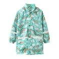 thumbnail image 1 of Wuxian Kids Rain Suit Kids Raincoats Waterproof Rain Jacket Cartoon Children Toddler Rain Wear Children Rain Poncho Rain Gear,Green,10-11 Years, 1 of 9