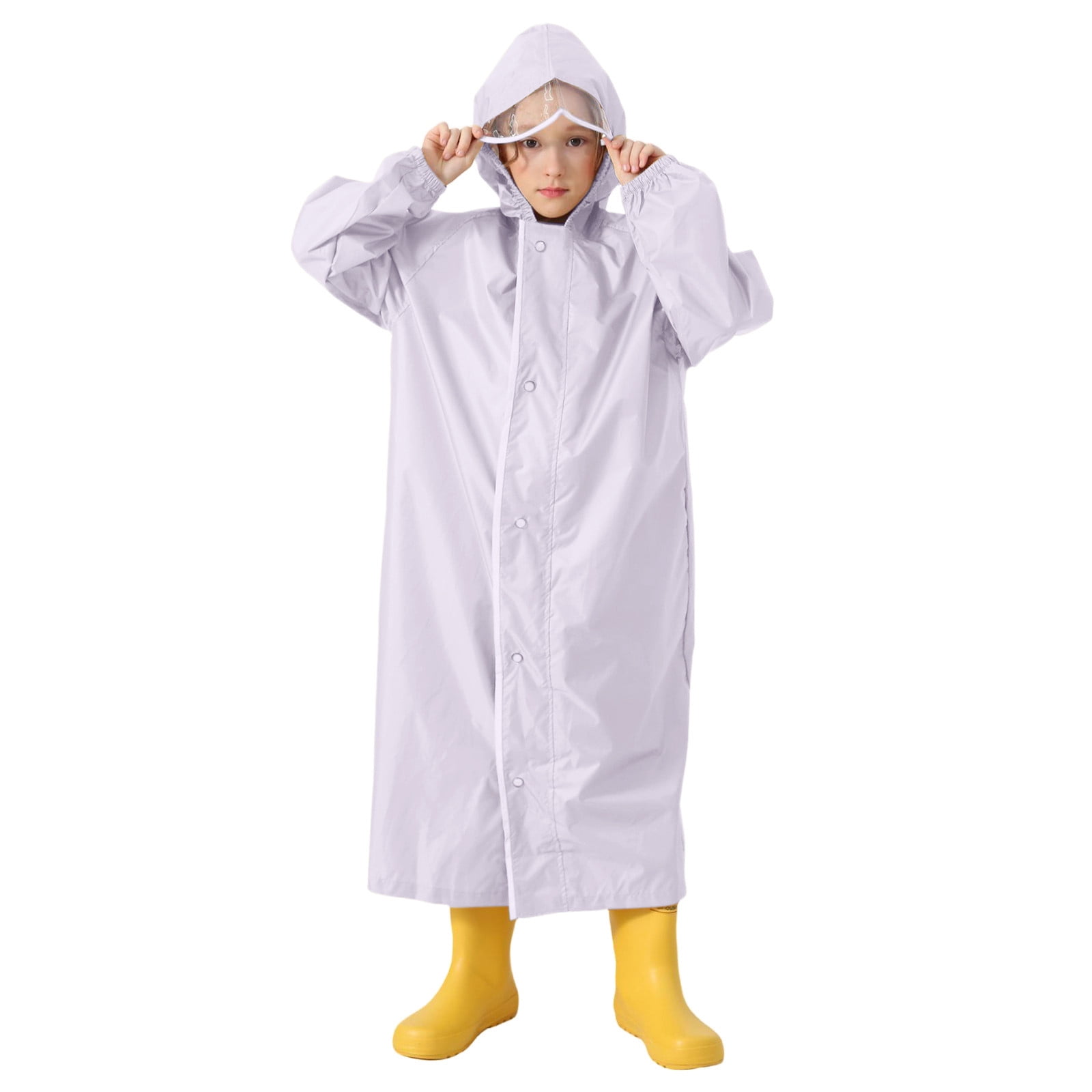 Kids Waterproof Raincoat With Backpack Slot – Cartoon Print Toddler Rain Jacket (Size 2XL: 130-145cm)