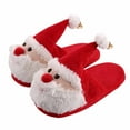 thumbnail image 1 of Wuxian Kids Shoes Christmas Cute Cartoon Santa Pattern Cozy Winter Slippers For Girls Indoor Thick Plush Lined Shoes Soft Sole Comfort Sandals Footwear Lightweight Comfy Footwear,Red,7-8 Years, 1 of 4