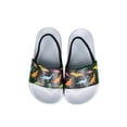 thumbnail image 1 of Wuxian Kids Toddler Boys Summer Sandals Elastic Strap Cartoon Dinosaur Graphic Open Toe Breathable Soft Sole Beach Pool Shoes Lightweight Stylish Outdoor Casual Slippers,Black,3-3.5 Years, 1 of 4
