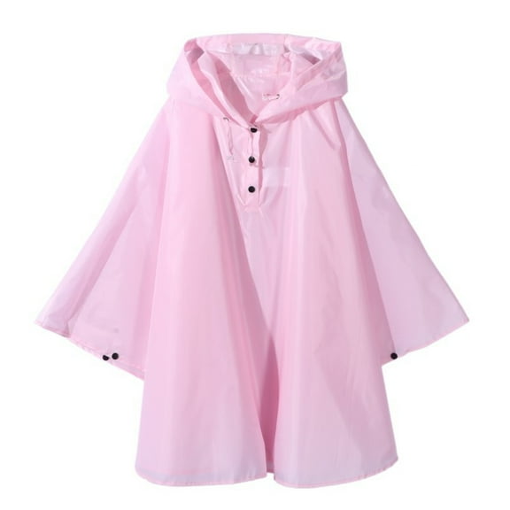 Wuxian Kids Toddler Rain Suit Rain Poncho Cartoon Raincoat Jacket Cute Rain Coat Toddler Boys Girls Rain Cape Light Waterproof Hoodie Outwear Waterproof Coverall,Pink,3-5 Years