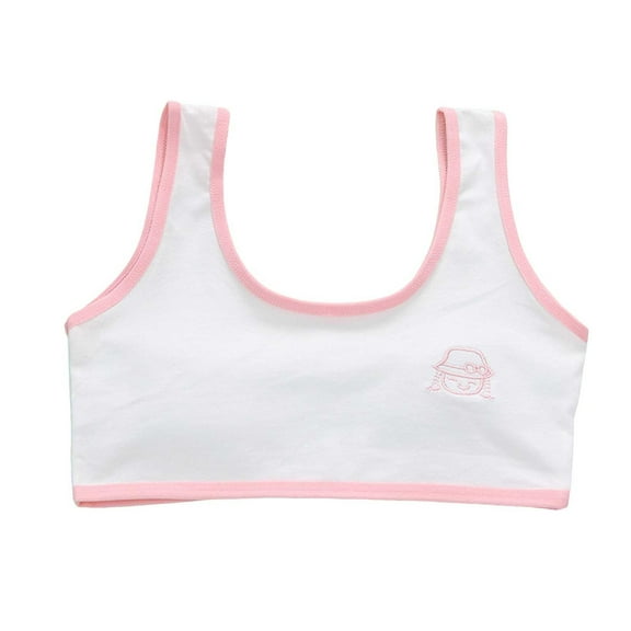 Wuxian Little Girls Bralette Crop Top Bra Seamless Sports Bra Training White Teen Bra Camisole Style Lightweight Seamless Kids Bra,Orange