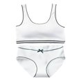 thumbnail image 1 of Wuxian Little Girls Bralette Matching Girls Underwear Set Crop Cami Training Bras For Girls With Fashionable Girls Panties Bra,White, 1 of 4