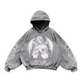 thumbnail image 1 of Wuxian Men Hooded Sweatshirt Retro Graphic Printed Pullover Hoodie Pullovers Tops Casual Loose Fit Athletic Sport Coat Streetwear,Grey,XXXL, 1 of 3