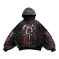 thumbnail image 1 of Wuxian Men Hooded Sweatshirt Retro Graphic Printed Pullover Hoodie Pullovers Tops Casual Loose Fit Athletic Sport Cozy Coat Dailywear,Black,XXL, 1 of 3