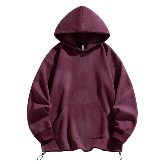 Wuxian Men Hooded Sweatshirt Retro Graphic Printed Pullover Hoodie Pullovers Tops Casual Loose Fit Athletic Sport Cozy Coat Dailywear,Purple,XXL