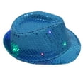 thumbnail image 1 of Wuxian Men Retro Western Cowboy Hat Solid Color Adjustable Strap Outdoor Fashionable Lightweight Classic Shapeable Wide Brim Cattleman Caps Festival Party Jazz Bowler Hat,Blue,One Size, 1 of 2