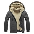 thumbnail image 1 of Wuxian Men Sweatshirts Winter Hoodies Heavyweight Wool Lined Zipper Up Long Sleeve Sweatshirt With Pockets Top Clothes,Dark Gray,Xxxxl, 1 of 7