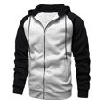 thumbnail image 1 of Wuxian Men Sweatshirts Zip Up Hood Long Sleeve Color Block Sport Hoodie Cardigan Sweatshirt With Pocket Loose Fit Fall Winter Clothes,Bk4,Xl, 1 of 3