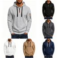 thumbnail image 1 of Wuxian Men's Hoodie With Zip Pocket Fall Winter Casual Quarter Zip Pullover Tops Long Sleeve Hooded Sweatshirts, 1 of 4