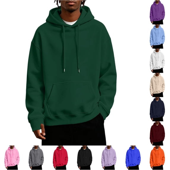 Wuxian Men’s Oversized Hoodie Long Sleeve Sweatshirt Casual Drawstring Pullover Fall Winter Basic Tops