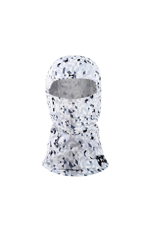 Mens Hats Outdoor Cycling Headgear Camouflage Print Color Block Balaklava Hat Breathable Sun Uv Protection Ice Silk Cycling Motorcycling Running Climbing Full Head Cover Caps,White,One Size