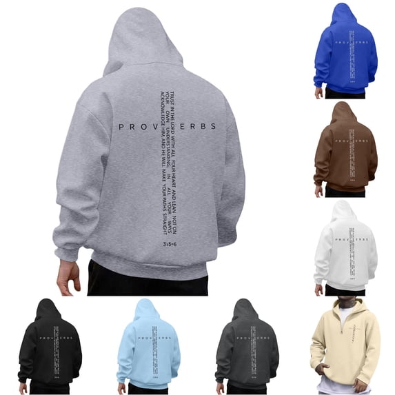 Wuxian Quarter Zip Men Hoodie Streetwear Vintage Long Sleeve Sweatshirts Retro Graphic Fall Pullover Tops