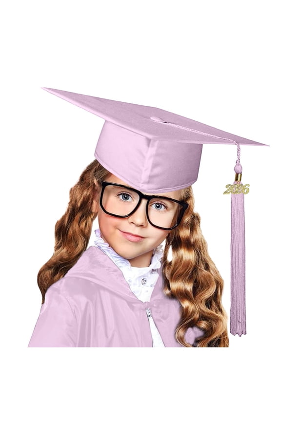 Shiny Toddler Kids Boys Girls Graduation Caps Fashionable Solid Color School College Hats With Tassel Lightweight Soft Elegant Classic Preschool Graduation Hats,Pink,M