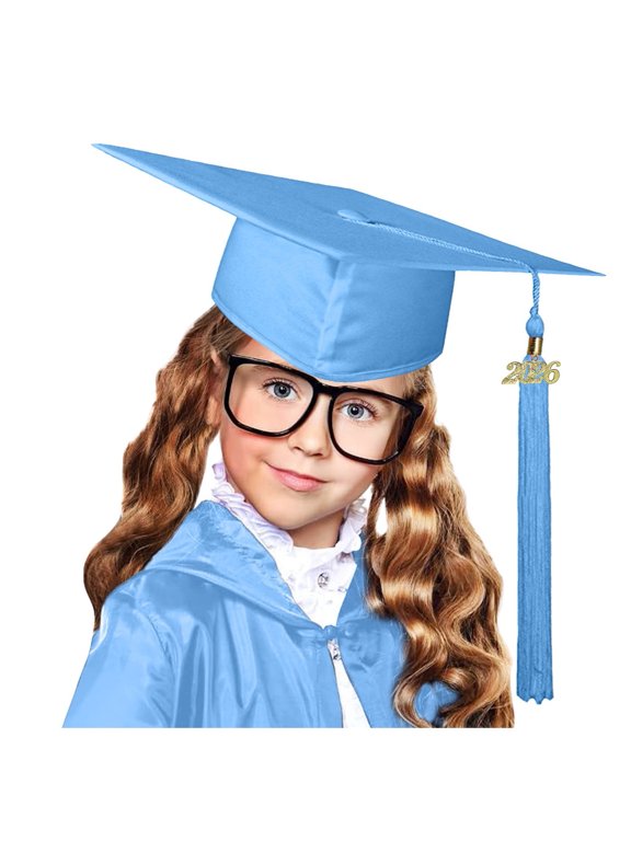 Shiny Toddler Kids Boys Girls Graduation Caps Fashionable Solid Color School College Hats With Tassel Lightweight Soft Elegant Classic Preschool Graduation Hats,BU2,S