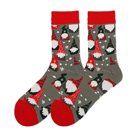 Wuxian Socks For Women Christmas Socks Cute Print Midtube Stockings Crew Socks Fuzzy Comfy Casual Winter Warm Fuzzy Socks,Grey2,One Size